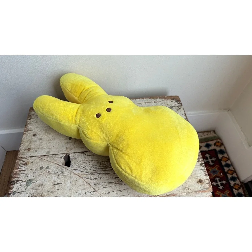 Peeps Yellow Bunny Plush Stuffed Animal Pillow Easter Large 19